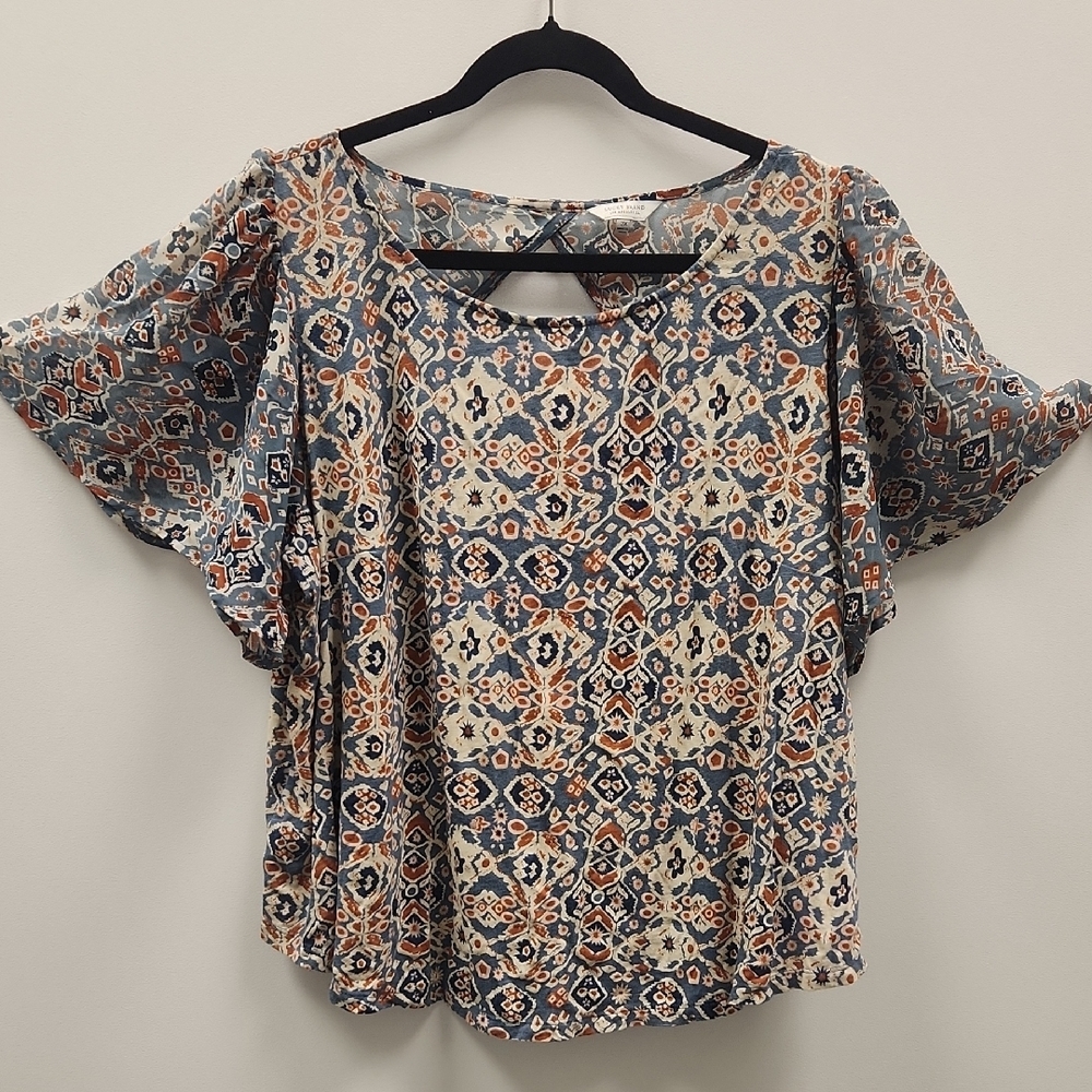 Lucky Brand Mosaic Chiffon Top 2X